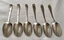 Georgian, George III, Set of Six Silver Teaspoons. London 1803 William Eley & William Fearn. 2.7 troy ounces.