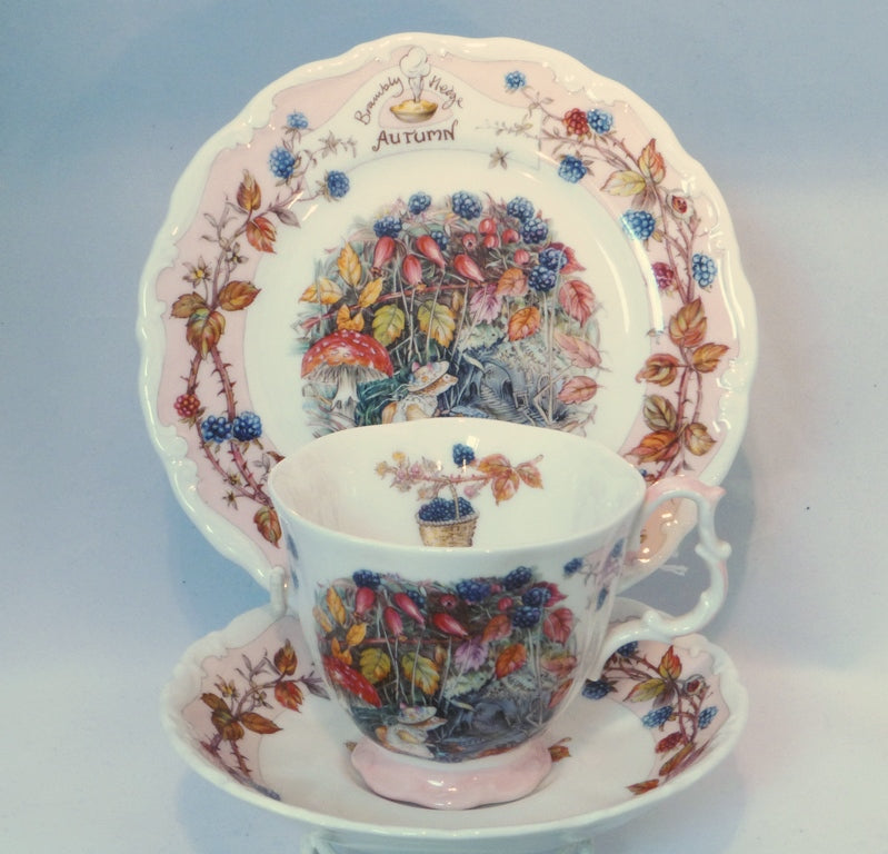 Royal Doulton Brambly Hedge Autumn Trio Teacup, Saucer and Plate - Full Size