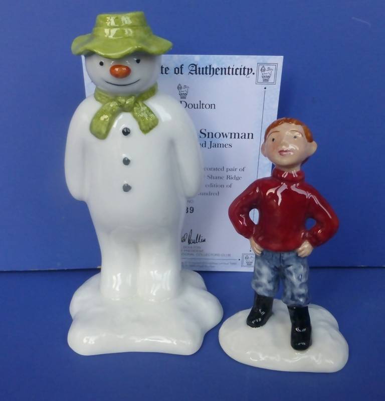 Royal Doulton Limited Edition Snowman Figurine - Snowman and James (James Builds a Snowman)