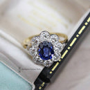 18ct Sapphire & Diamond Oval Cluster Ring
