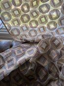 Squircles funky -contemporary Style brown tan madras Curtain Panelling 168/320cms
