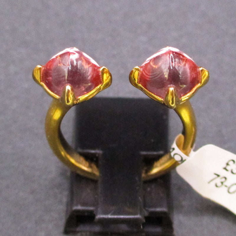 Baccarat vermeil and pink crystal ring