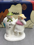 Coalport Bashful Blush figure Coalport snowman figure Coalport Snowman and snow lady figurine