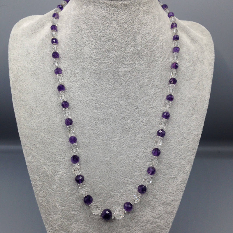 Vintage amethyst and crystal necklace