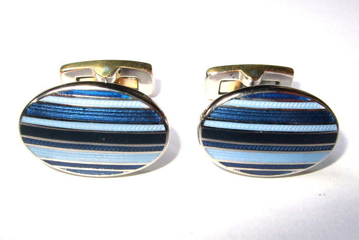 Duchamp Blue Stripes Cufflinks