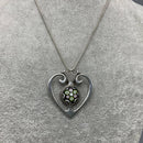 1970’s silver and Caithness glass pendant necklace