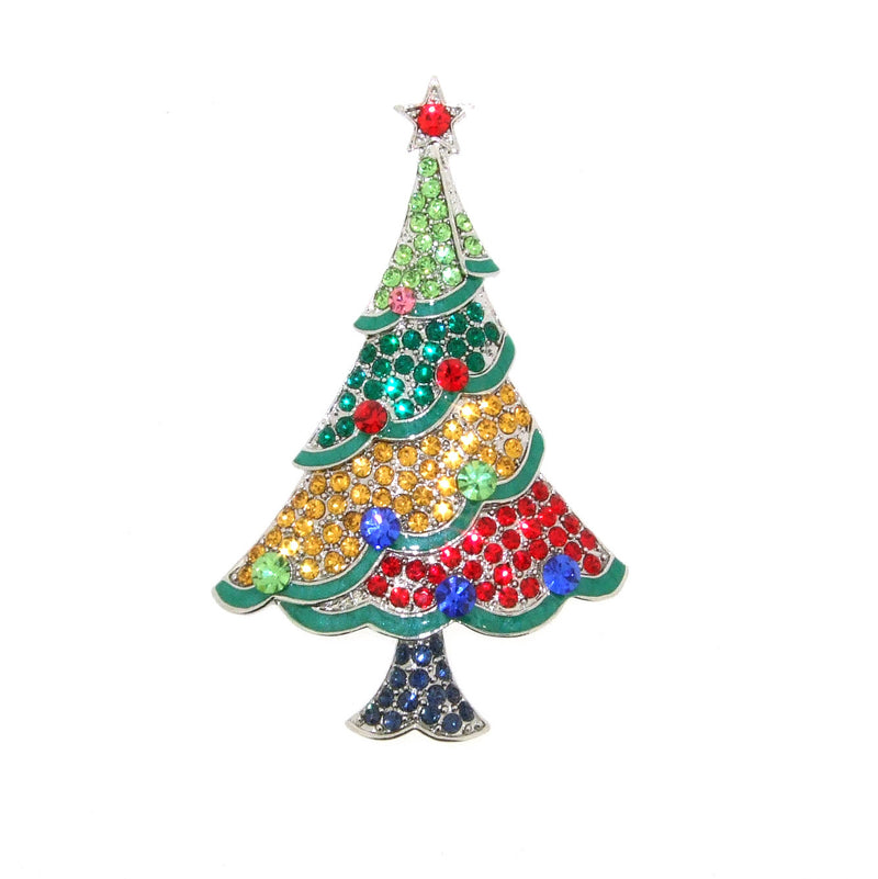 Christmas Tree Brooch multi-coloured