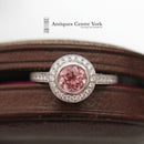 18ct White Gold Pink Tourmaline & Diamond Cluster Ring