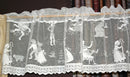Nursery Rhymes Scottish Cotton Lace Valance Curtain Panel - 12" drop by the metre