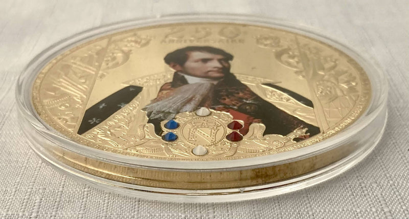 Napoleon Bonaparte 250th Anniversary 24 Carat Gold Plated Medallion.