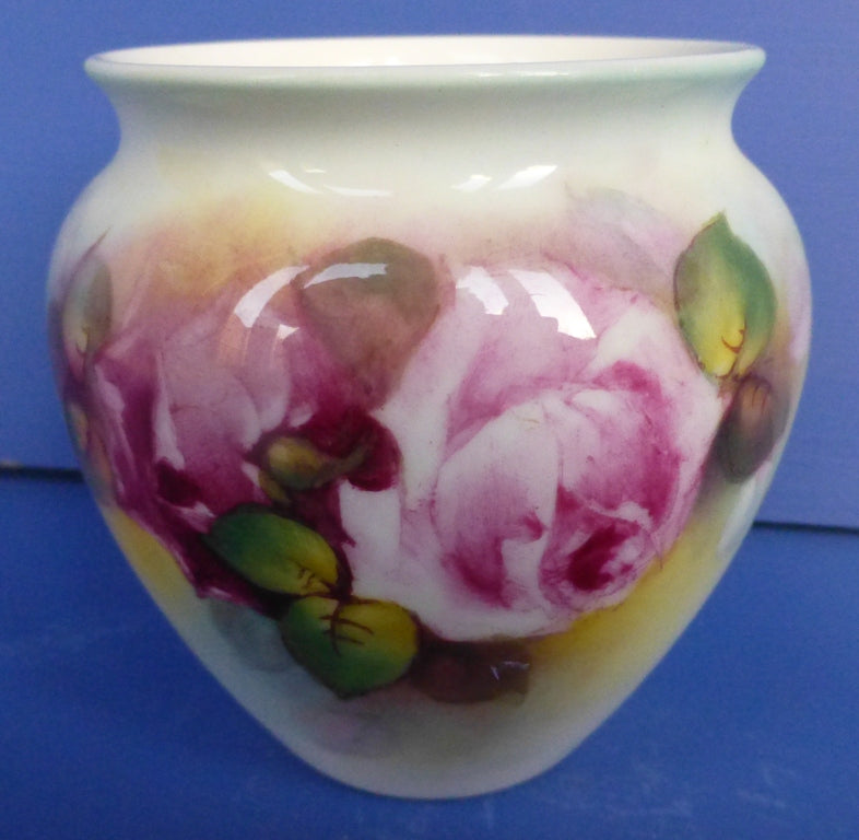 Royal Worcester Vase - Roses Signed P Miller C1950