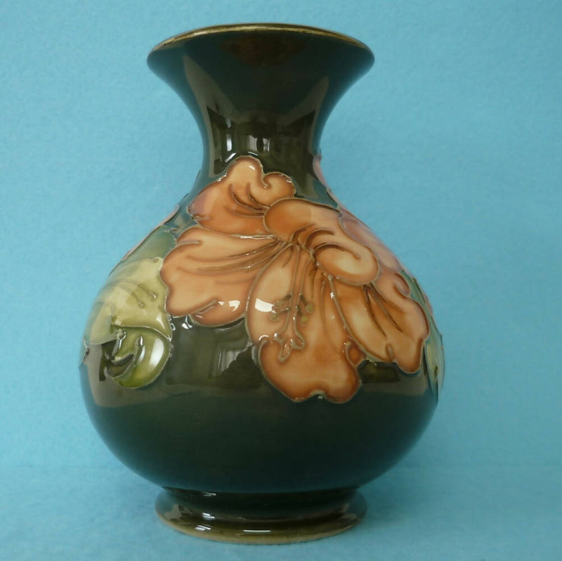 A Moorcroft Vase (Ht 5.1") in the Hibiscus Pattern by Walter Moorcroft