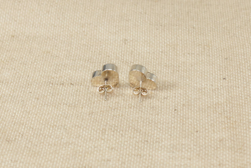 Silver Heart Chunky Ear Stud Earrings
