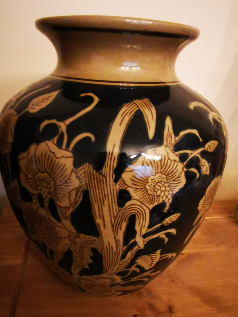 Embossed Ceramic Floral Vase