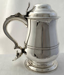 Georgian, George III, Silver Lidded Quart Tankard. London 1770 John Delmester. 30 troy ounces.