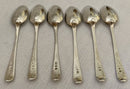 Georgian, George III, Set of Six Silver Teaspoons. London 1803 William Eley & William Fearn. 2.7 troy ounces.