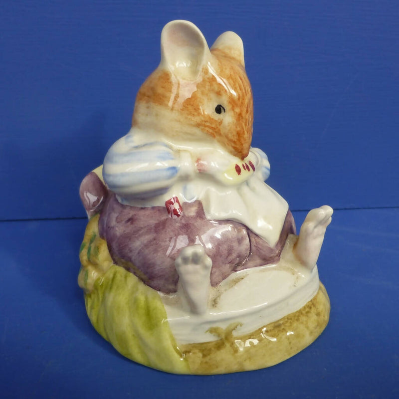 Royal Doulton Brambly Hedge Figurine - Mr Toadflax DBH10C (Tail at back, with cushion) - Boxed