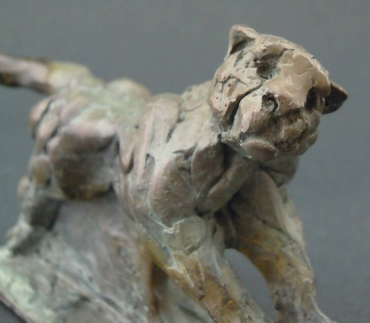 Edward Waites Sculpture, Bronze Leaping Cheetah