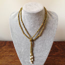 Freshwater cultured pearl lariat style necklace