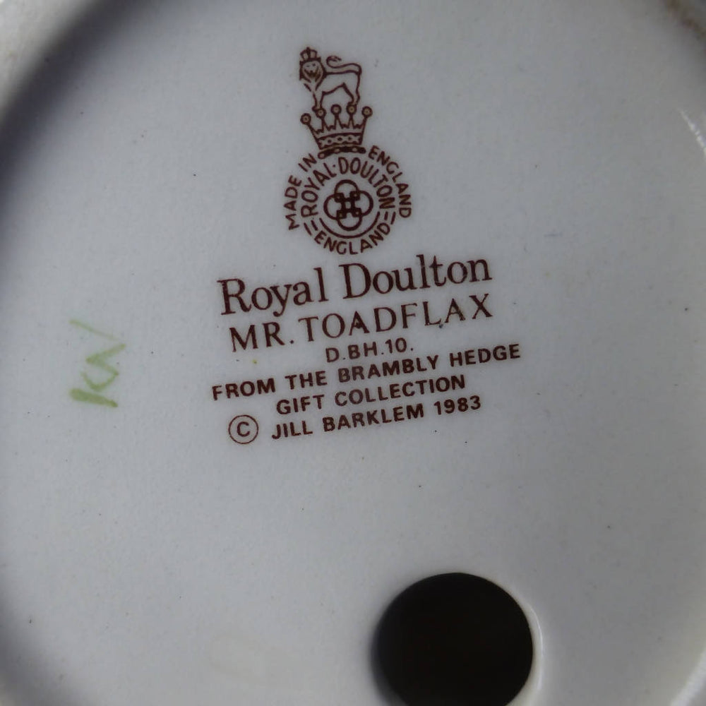 Royal Doulton Brambly Hedge Rude Mr Toadflax DBH10A (Tail at front, wi