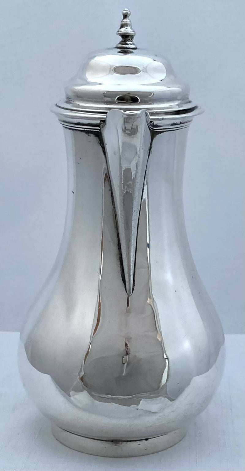 Georgian, George III, Silver Hot Water Jug. London 1767 Francis Crump. 12.2 troy ounces.