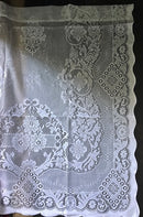 "Jessica" Victorian Style Cream Cotton Lace Curtain Panel Ready To Hang - 36" x 36" 90 x 91cms