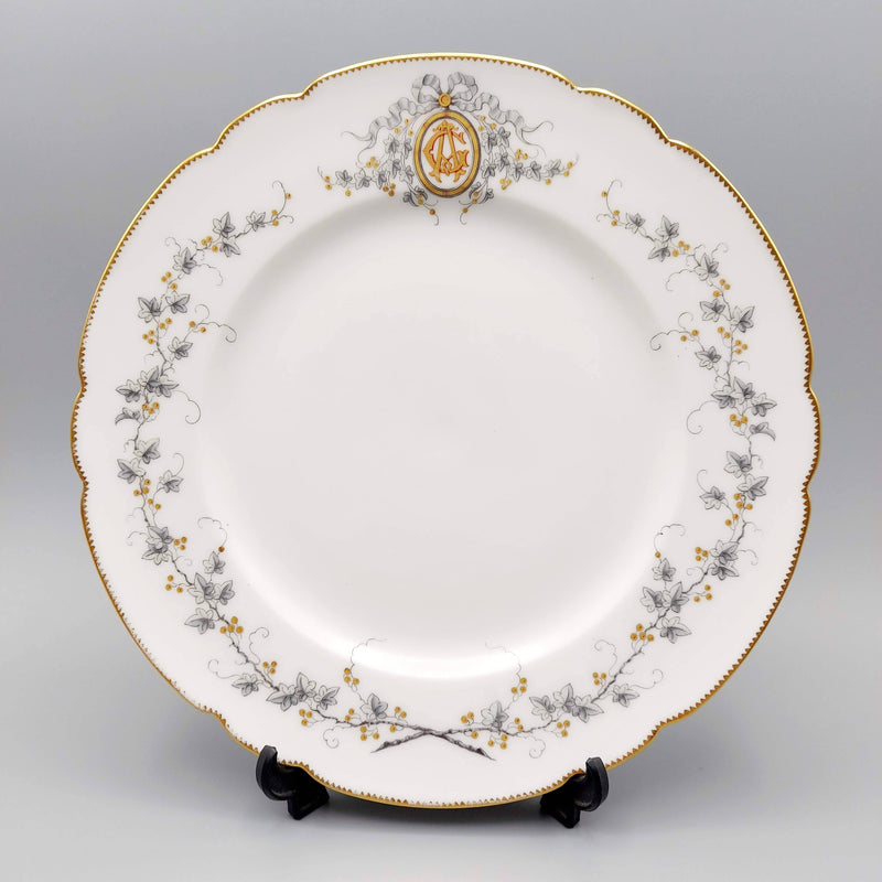 Set of 5 French 19thC Armorial Porcelain Plates