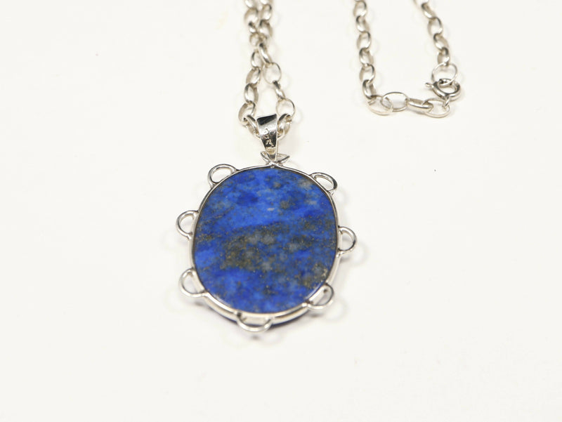 Silver & Lapis Lazuli Designer Pendant & Chain