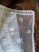 Gustavian -Vintage 1920's Style Pair of cream Cotton Lace Swag Curtain Panels - 15”/45”inches