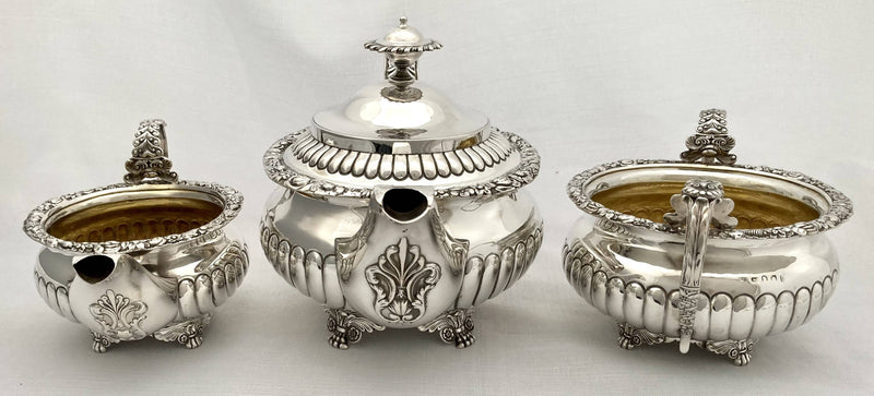 Georgian, George III, Silver Tea Service, York 1819 Barber & Whitwell. 50 troy ounces.