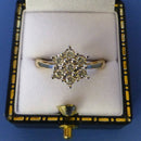 9ct Gold 7 Stone 0.25ct Diamond Flower Ring Size M