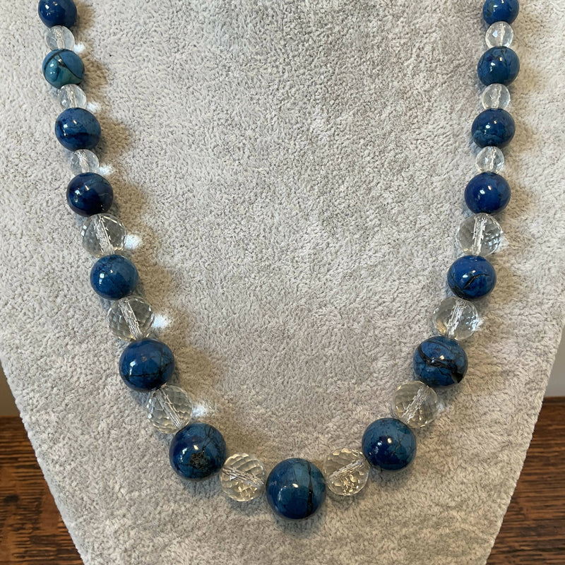 Sodalite and crystal necklace