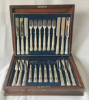 Victorian silver handled Kings pattern dessert service for twelve persons. Sheffield circa 1853 - 1862, Martin Hall & Co.