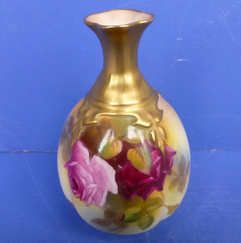 Royal Worcester Vase - Roses Signed by Millie Hunt C1925