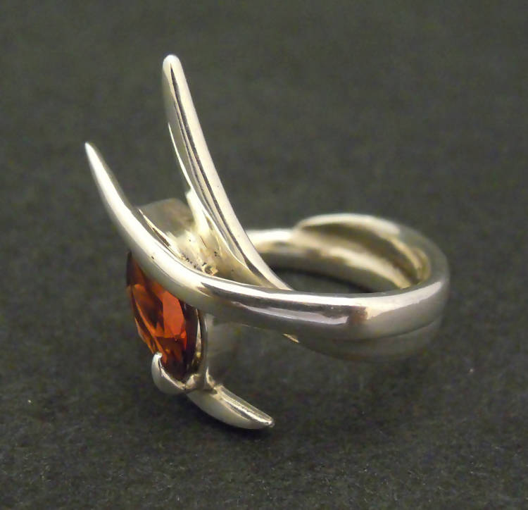 Jake: "Garnet thorn" silver ring