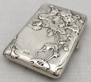 Edwardian Art Nouveau Silver Cigarette Case. London 1902 Benner Friedrich & Co. 2.5 troy ounces.