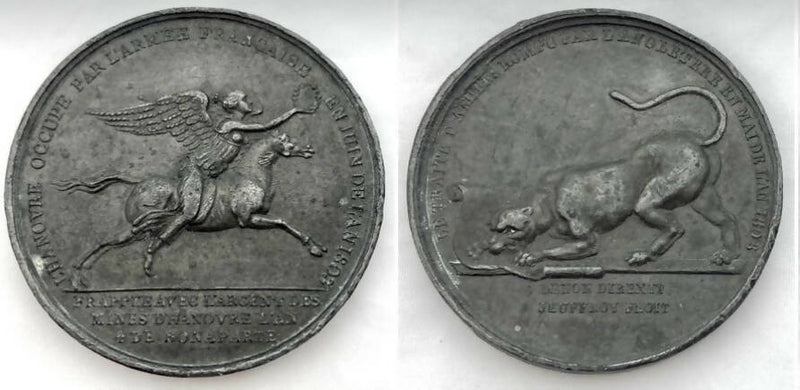 French Medal for the 1803 Declaration of War by Britain & Occupation of Hanover by the French Army.