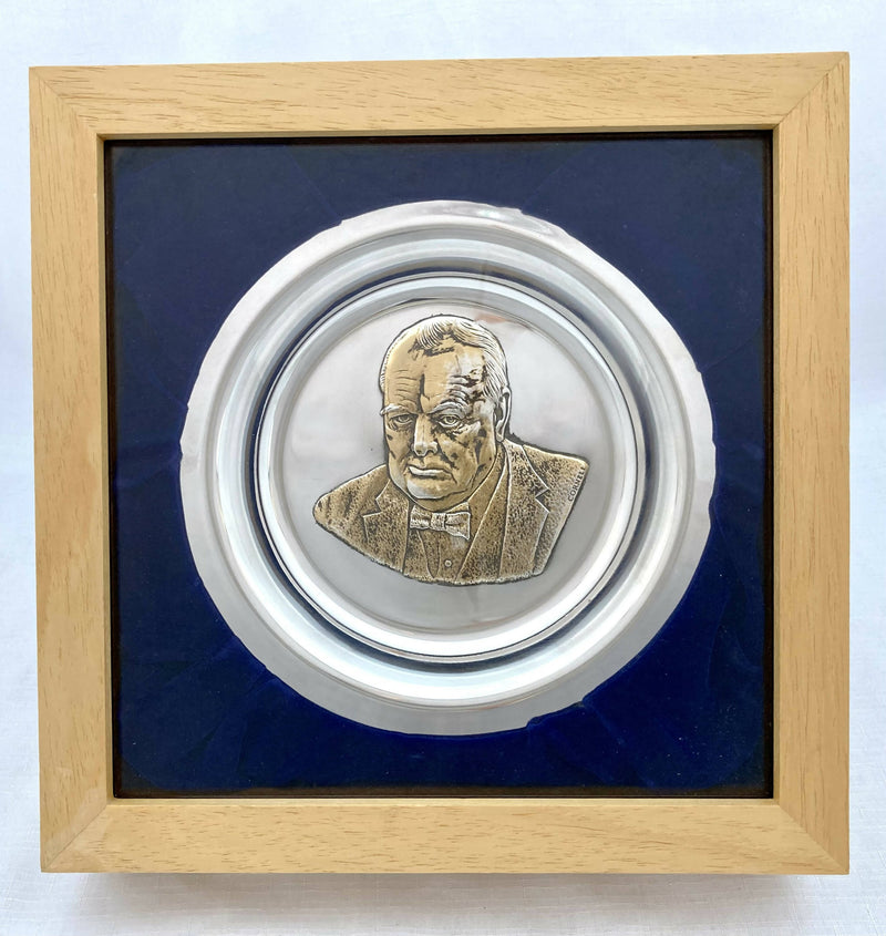 Elizabeth II Sir Winston Churchill Filled Silver Plate. London 1974 John Pinches (Medallists) Ltd.