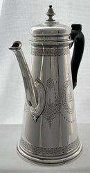 Georgian, George II, Silver Coffee Pot with Crest of Baron Monson. London 1731 Thomas Tearle. 29.7 troy ounces.