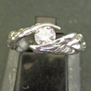 Jake: "Leaves" - zirconia set silver ring