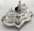 Victorian Silver Figural Inkstand: Bugle Major Alexander White, 52nd Light Infantry. Sheffield 1866 Fenton Brothers. 32 troy ounces.