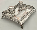 Georgian, George III, Old Sheffield Plate Three Quarter Gallery Inkstand, circa 1810.