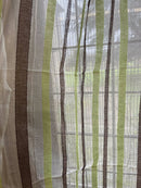 Scottish Madras Panel with Green and Brown Stripe Design 69” / 94”