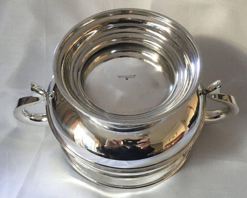 Garrards silver, twin handled, trophy bowl. London 1928 Sebastian Garrard. 43 troy ounces.