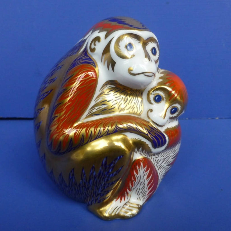 Royal Crown Derby Paperweight - Monkey & Baby