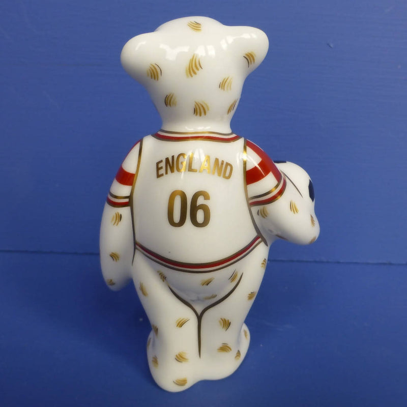 Royal Crown Derby Limited Edition Miniature Teddy Bear - England Footballer (Boxed)