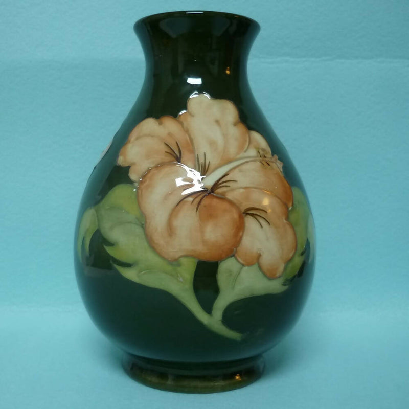 A Large Moorcroft Vase (Ht. 7.5 inch) in Hibiscus Design by Walter Moorcroft