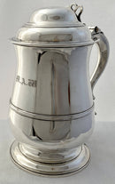 Georgian, George III, Silver Lidded Quart Tankard. London 1770 John Delmester. 30 troy ounces.