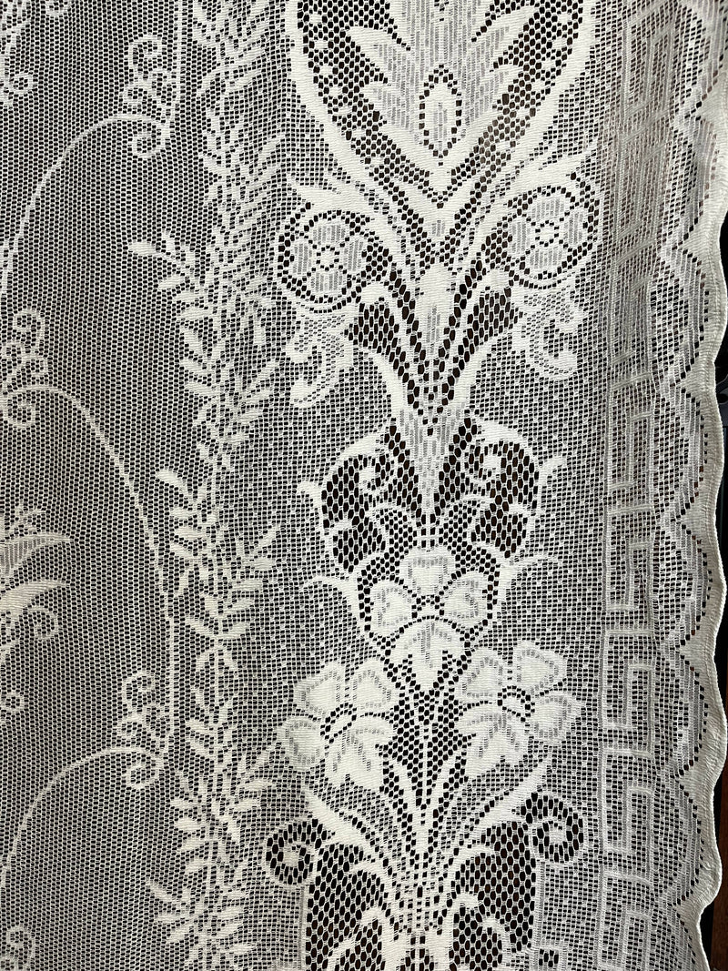 Bridget Neo Grec Victorian Art Nouveau Design Ivory Lace Panel 175cm (69") x 259 cm (102”)