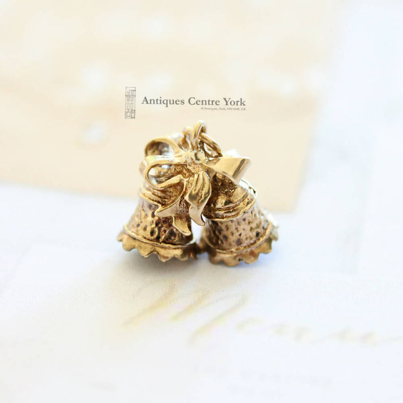 Vintage 9ct Wedding Bells Charm